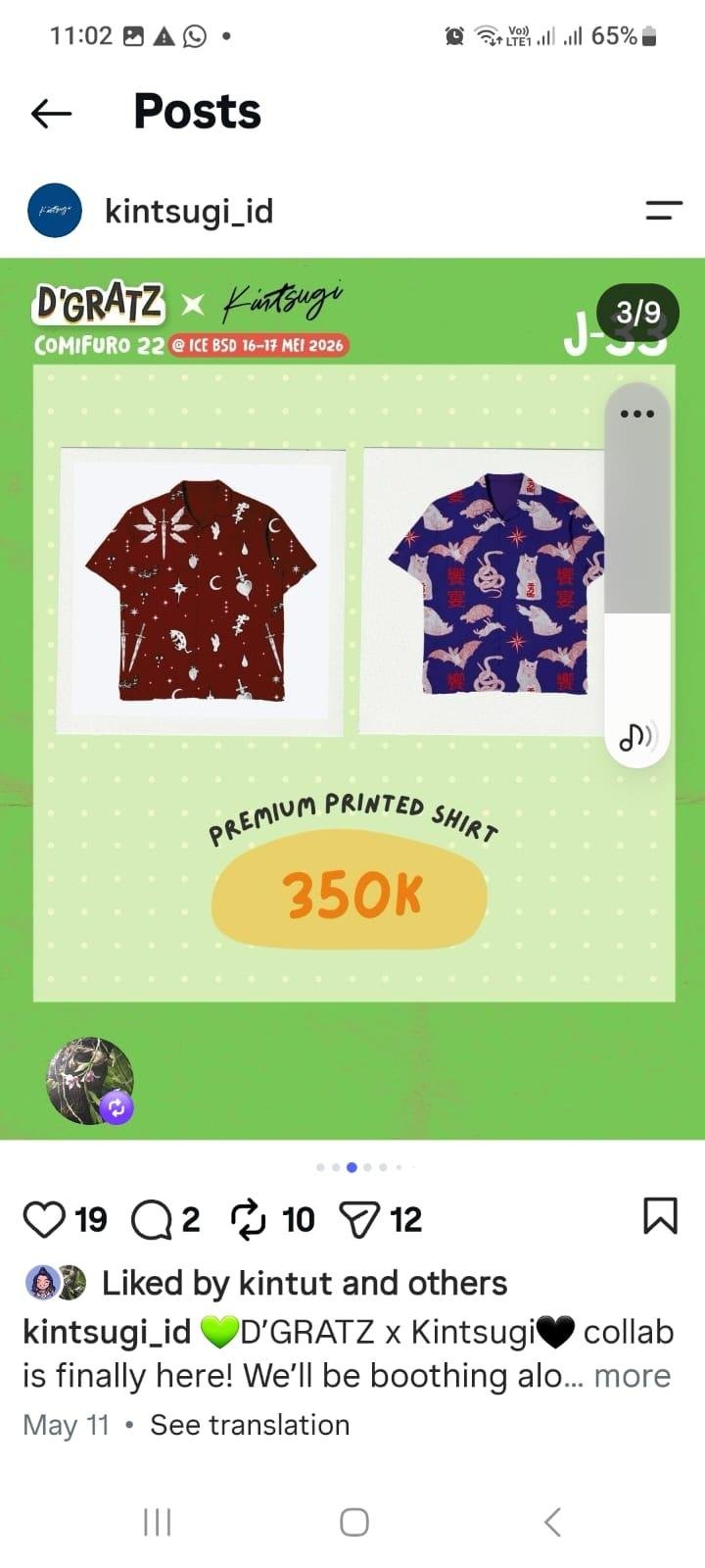 Kemeja Motif Kucing Desain Orisinal